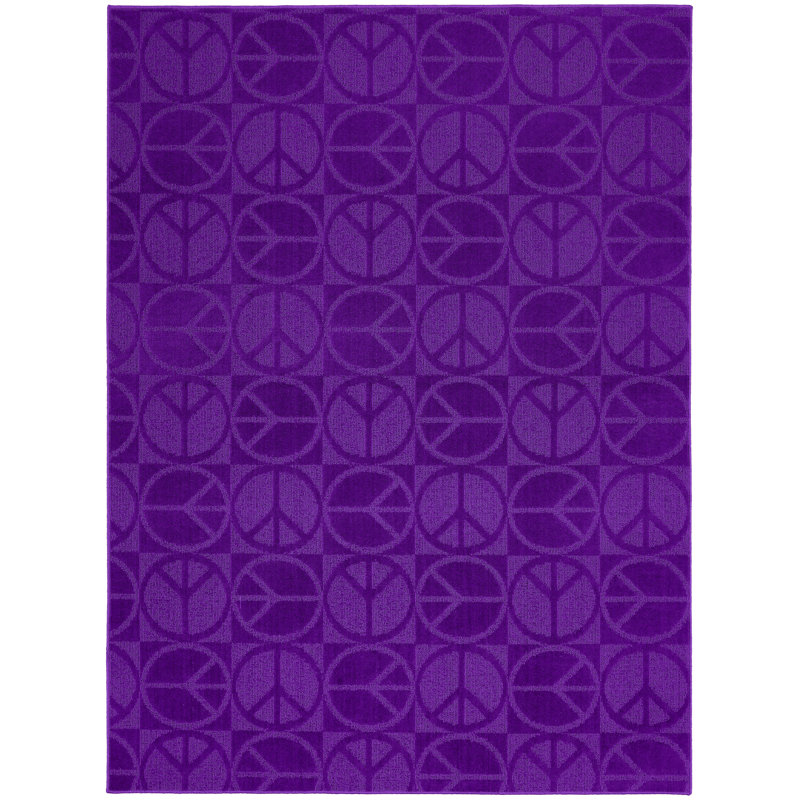 Garland Rug Purple Large Peace Indoor/Outdoor Area Rug & Reviews Wayfair